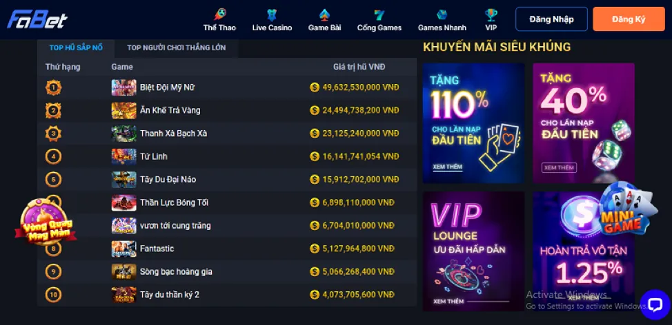 Hoàn trả cược thua thể thao tại 32win1 đăng nhập